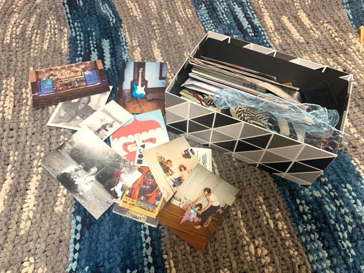 Image of box and its contents on my bed